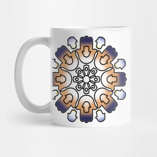 Blue Orange Hamsa Mandala Mug